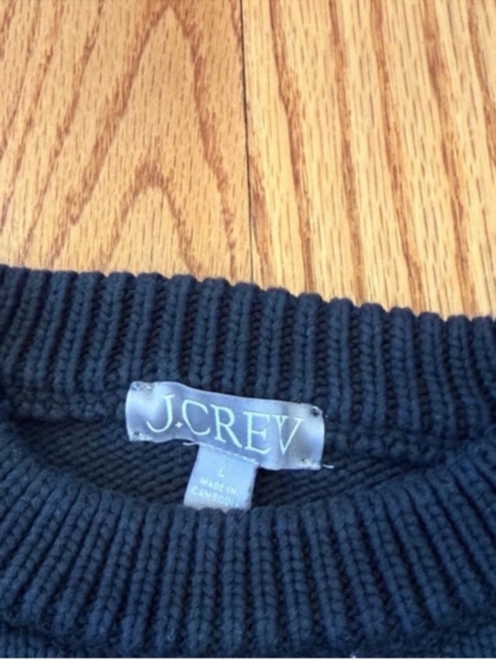 Like New J. Crew Crewneck Sweater- Black, Size Large - Picture 3 of 7